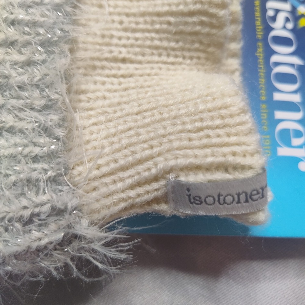 ISOTONER Women One Size Ivory Acrylic Blend Lined Gloves NEW - Picture 4 of 9